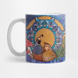 Quail Mandala Magic Mushrooms Mug